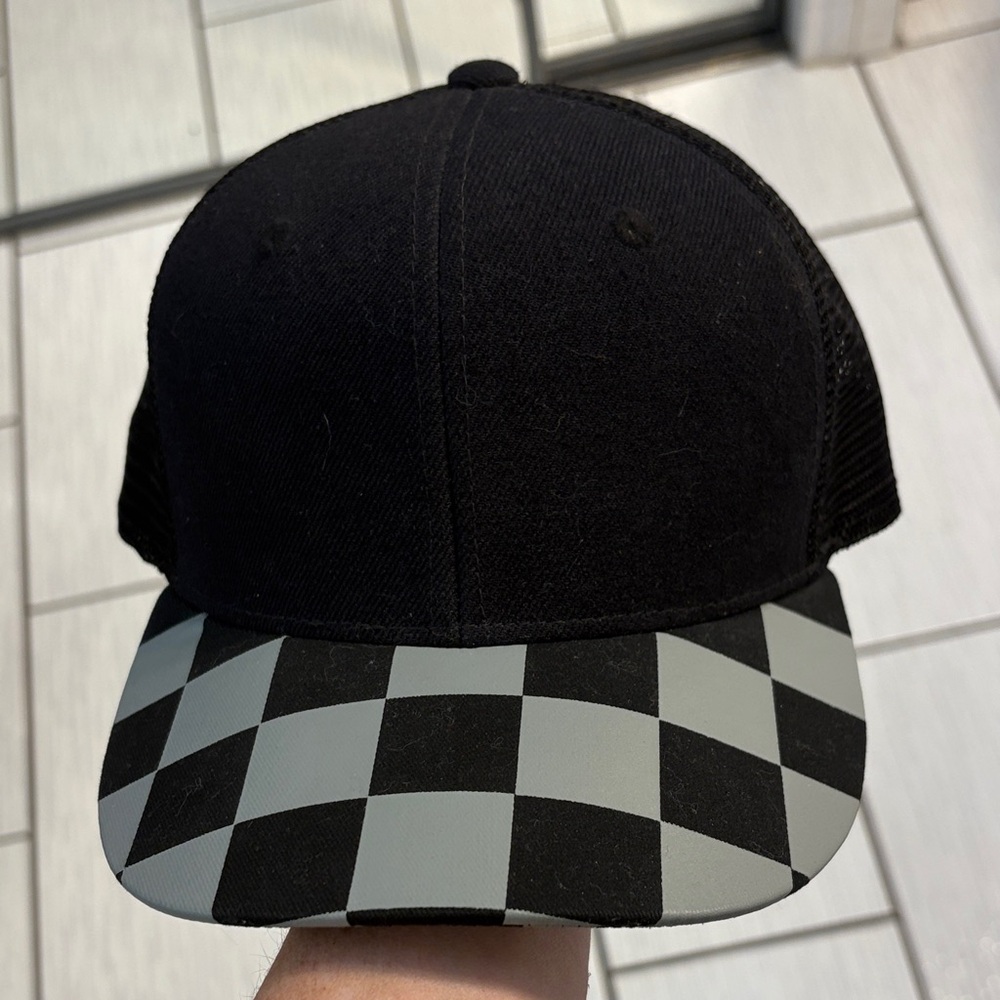Black/grey checkerboard Ball cap